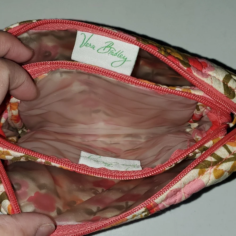 Vera Bradley Floral Cosmetic Bag - Pink, Brown, Orange